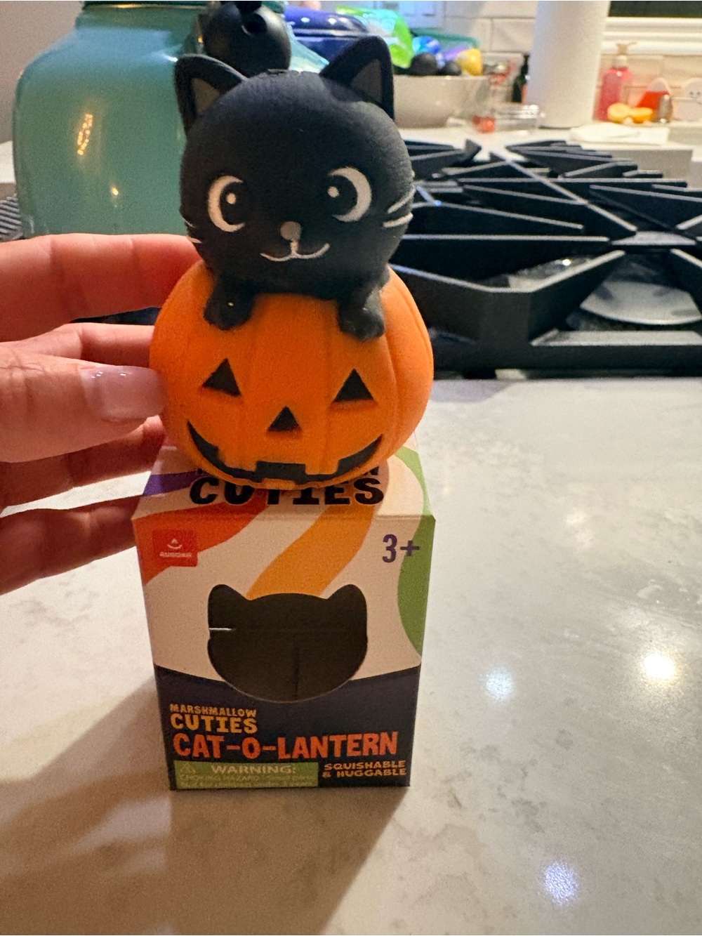 Viral Aurora Cat-O-Lantern Black & Orange squishy toy 🐈⬛🎃